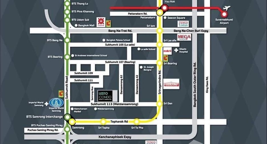 For rent studio condo in Mueang Samut Prakan, Samut Prakan