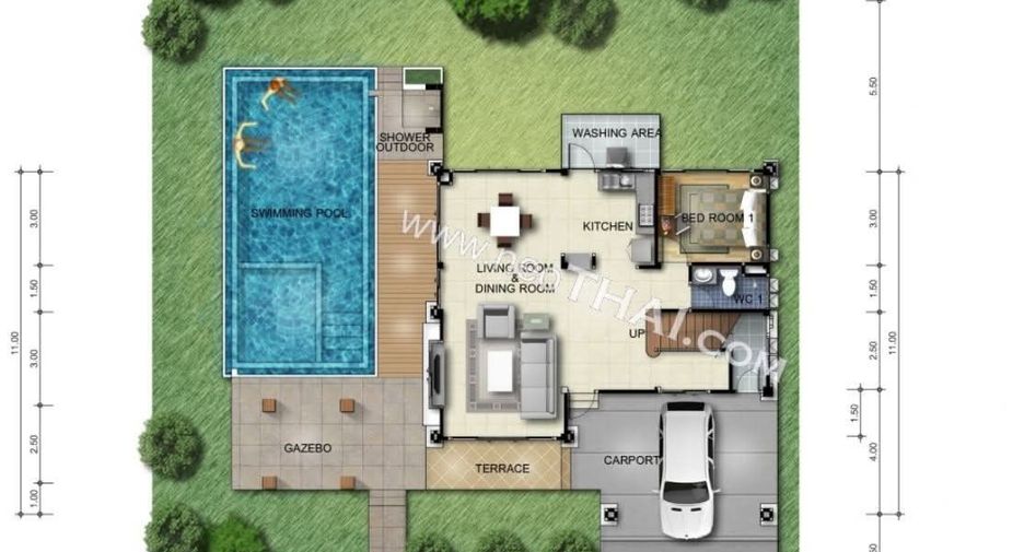 Villa zur Miete mit 4 Zimmer in Bang Lamung, Chonburi