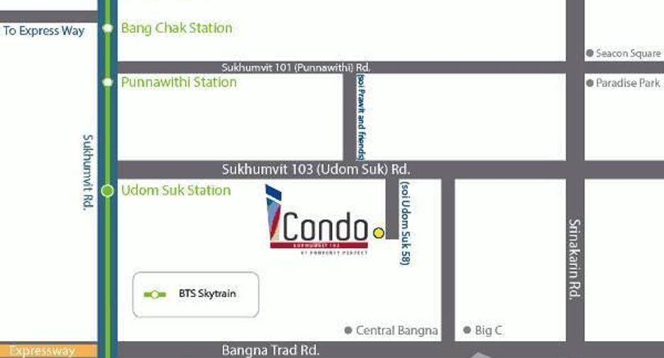 For rent 1 bed condo in Bang Na, Bangkok