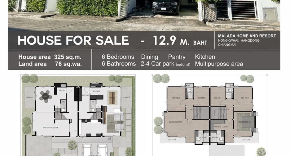 For sale 6 ベッドルーム house in Hang Dong, Chiang Mai