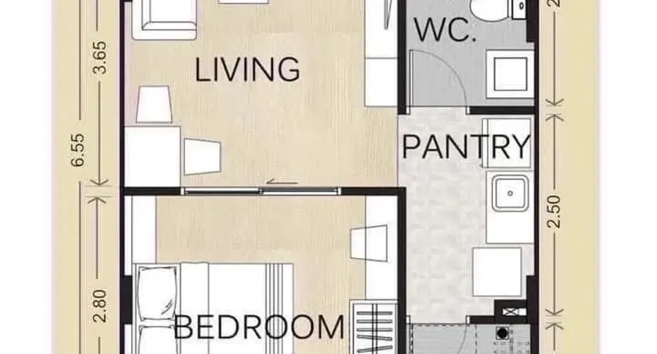 For rent 1 bed condo in Mueang Phitsanulok, Phitsanulok