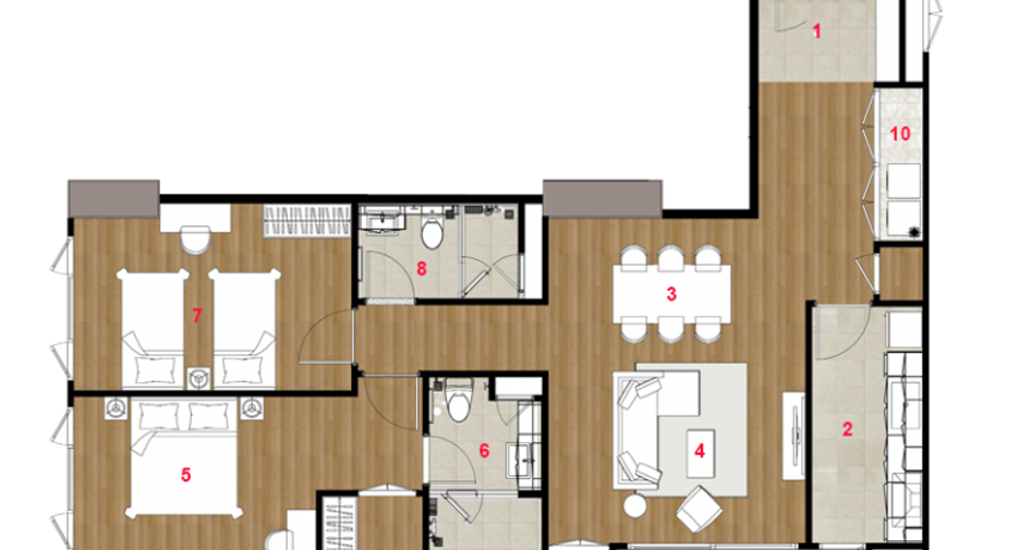 For rent 2 bedrooms apartment in Si Racha, Chonburi