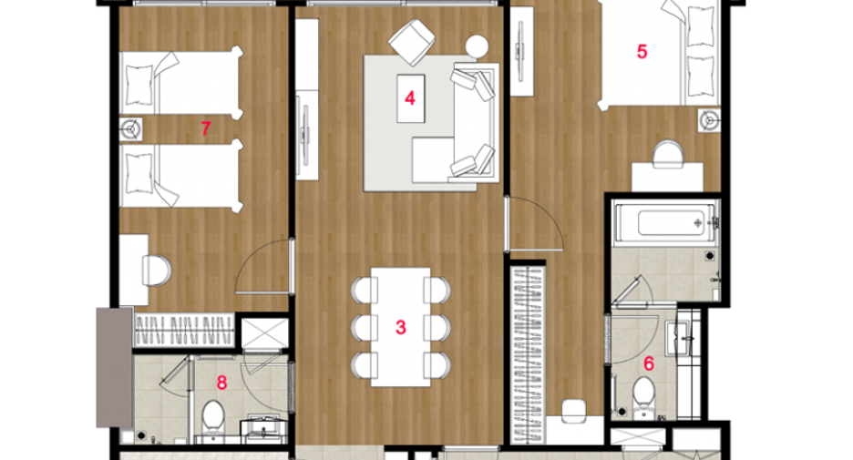 For rent 2 bedrooms apartment in Si Racha, Chonburi