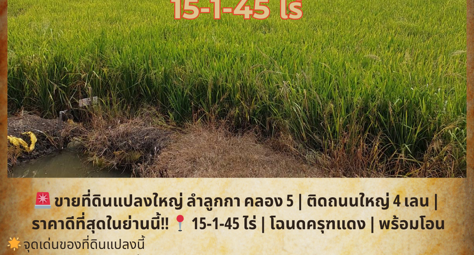 出售 土地 在 Lam Luk Ka, Pathum Thani