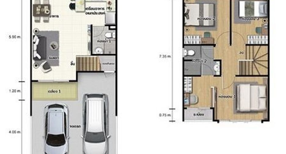 Reihenhaus zum Kauf mit 3 Zimmer in Bang Kruai, Nonthaburi