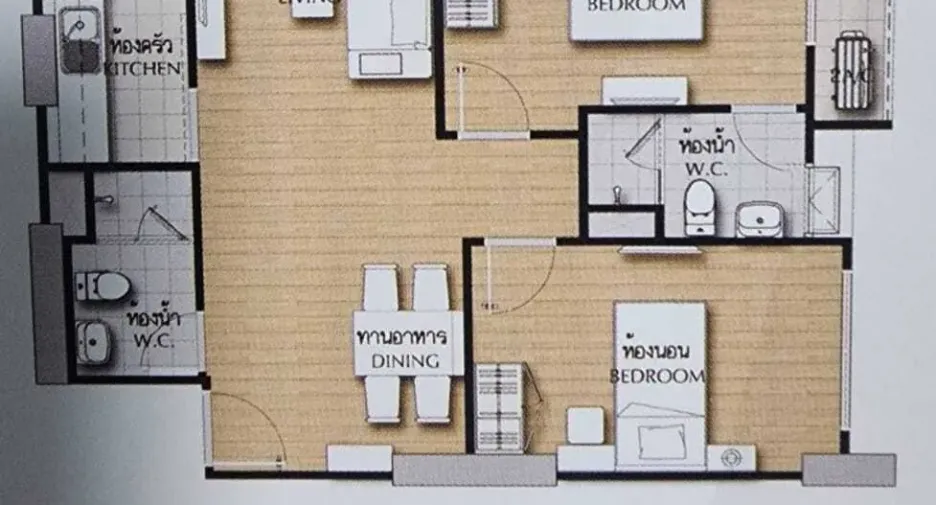 For rent 2 bedrooms condo in Pak Kret, Nonthaburi