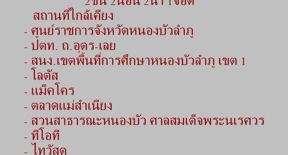 For sale and for rent 2 bedrooms townhouse in Mueang Nongbua Lamphu, Nong Bua Lamphu