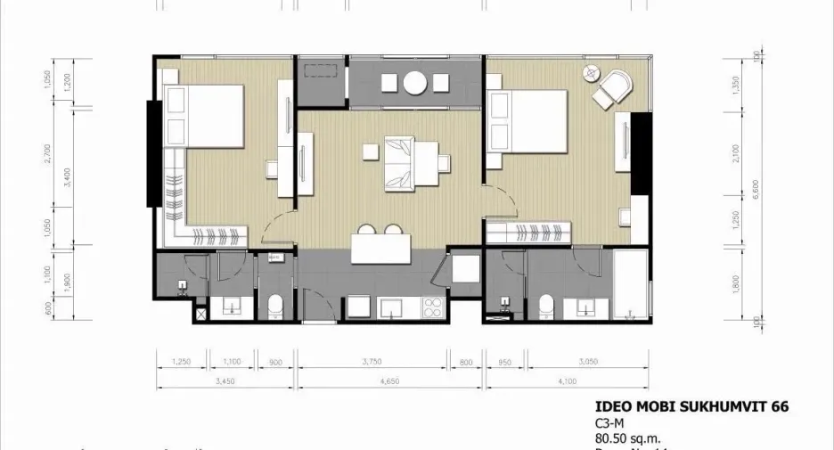 ให้เช่า 2 ห้องนอน คอนโด ใน บางนา, กรุงเทพฯ