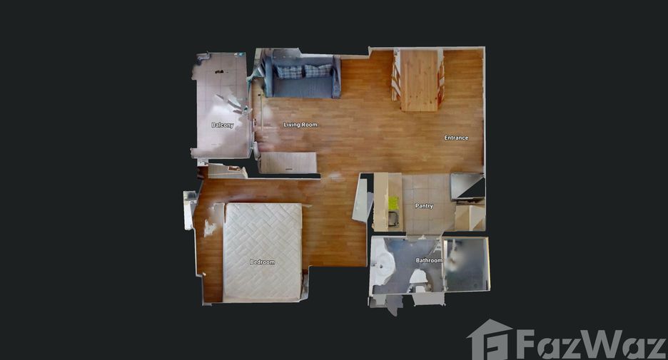 For rent 1 bed condo in Huai Khwang, Bangkok
