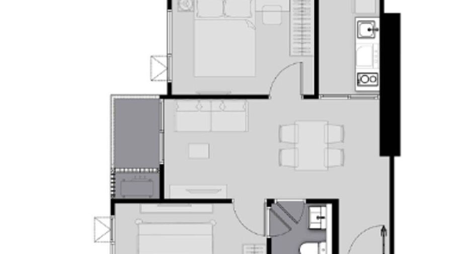 For rent 2 bedrooms condo in Huai Khwang, Bangkok