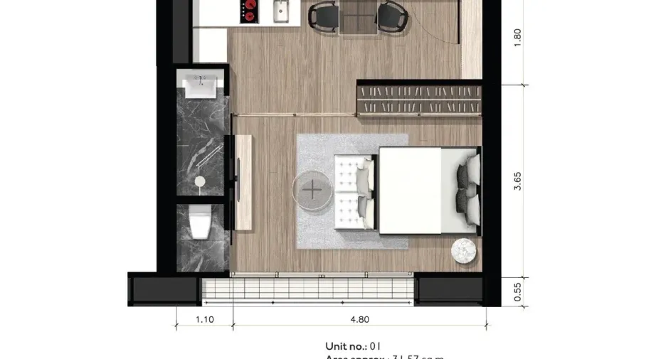For rent 1 bed condo in Khlong Toei, Bangkok