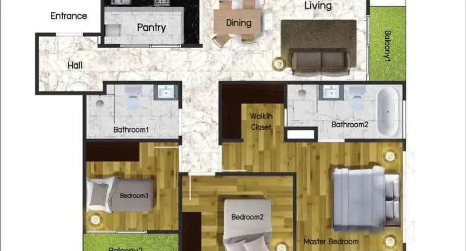 Condo en alquiler de 3 habitaciones en Khlong Toei, Bangkok