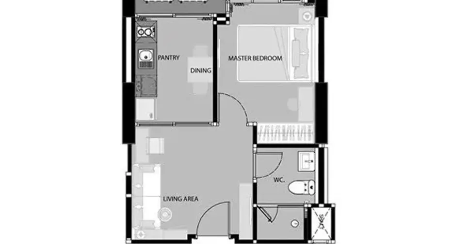 For rent 1 bed condo in Sathon, Bangkok