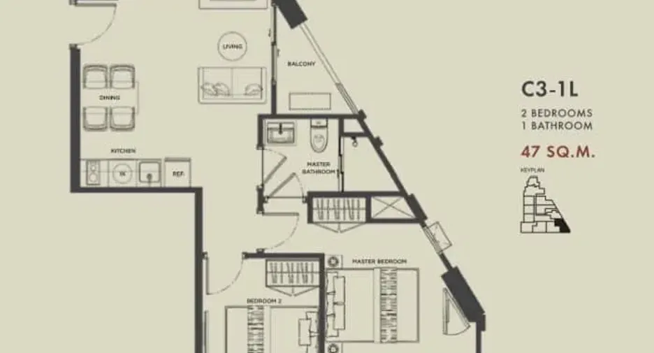 For rent 2 bedrooms condo in Chatuchak, Bangkok