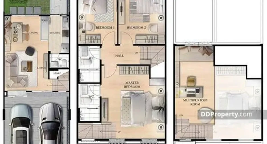 For rent 3 bedrooms townhouse in Prawet, Bangkok