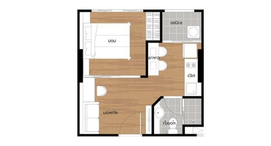 Wohnung zur Miete mit 1 Zimmer in Huai Khwang, Bangkok
