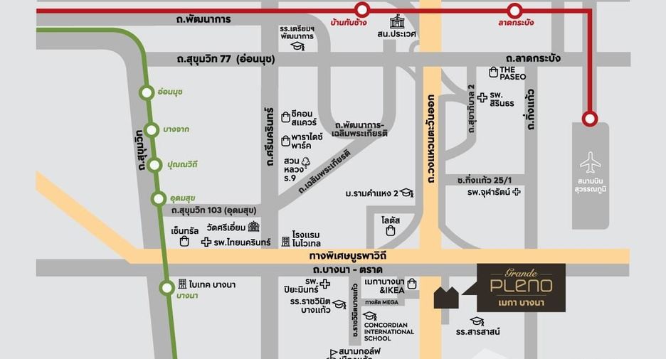 À louer 3 chambres local commercial à Bang Phli, Samut Prakan