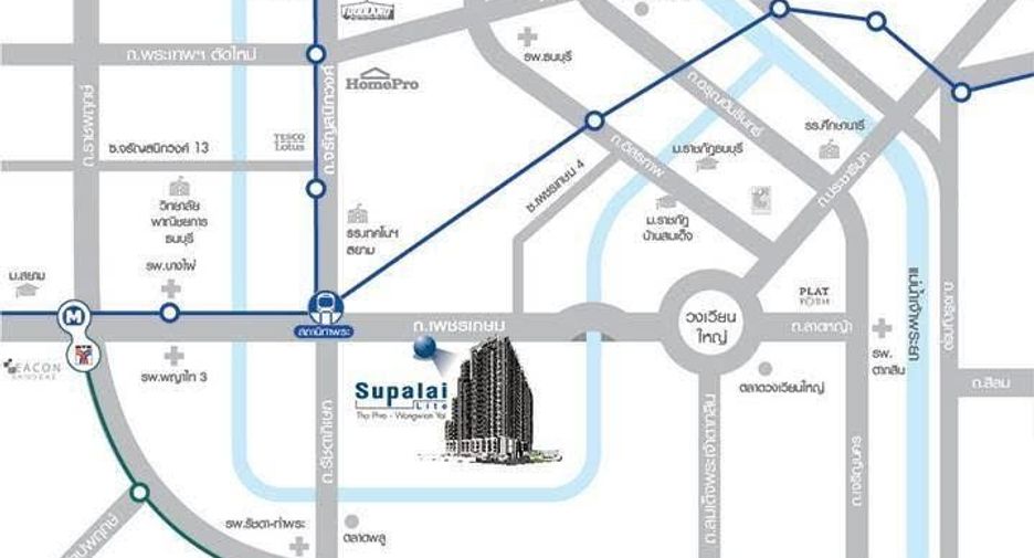 For rent 1 bed condo in Bangkok Yai, Bangkok