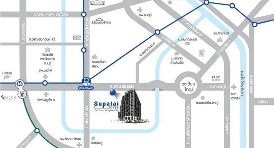 For rent 1 bed condo in Bangkok Yai, Bangkok