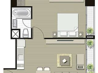 Wohnung zur Miete mit 1 Zimmer in Khlong Toei, Bangkok
