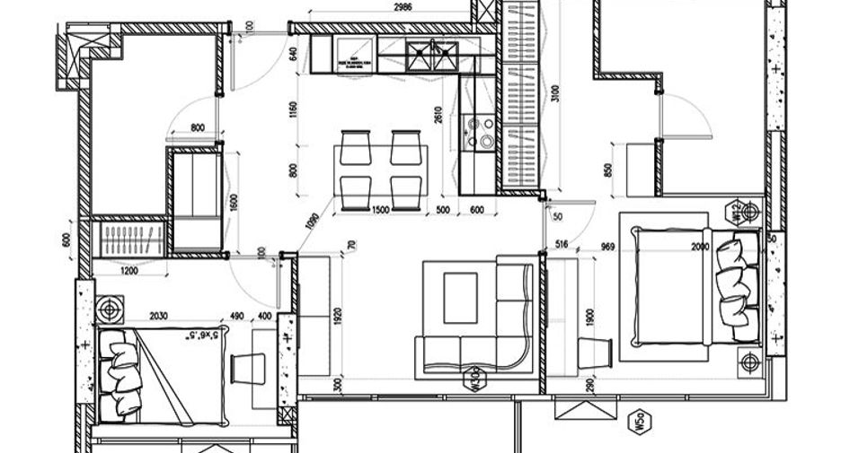 Condo en alquiler de 2 habitaciones en Watthana, Bangkok