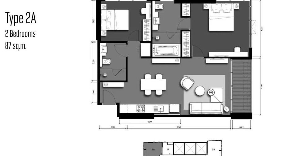For rent 2 ベッドルーム condo in Watthana, Bangkok