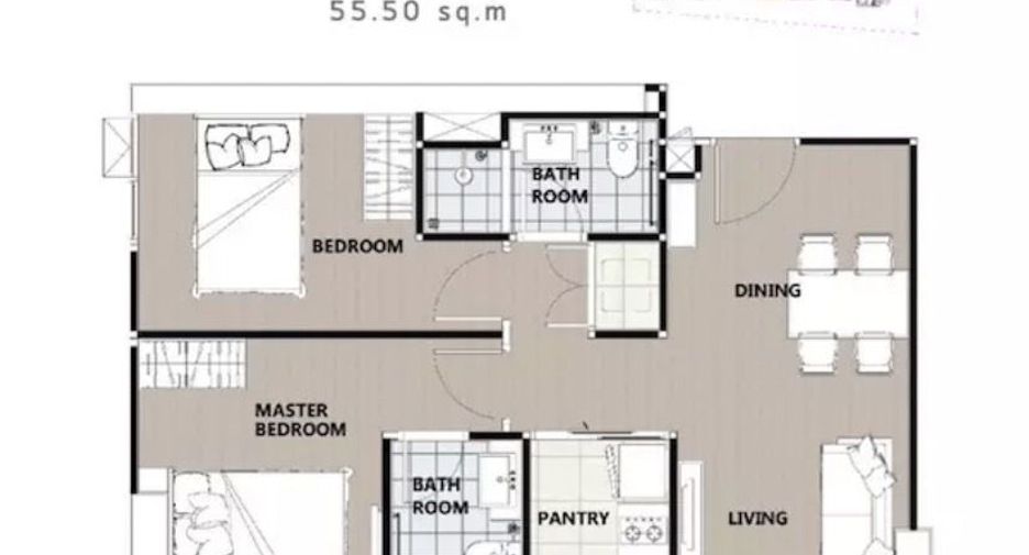 For rent 2 bedrooms condo in Phaya Thai, Bangkok