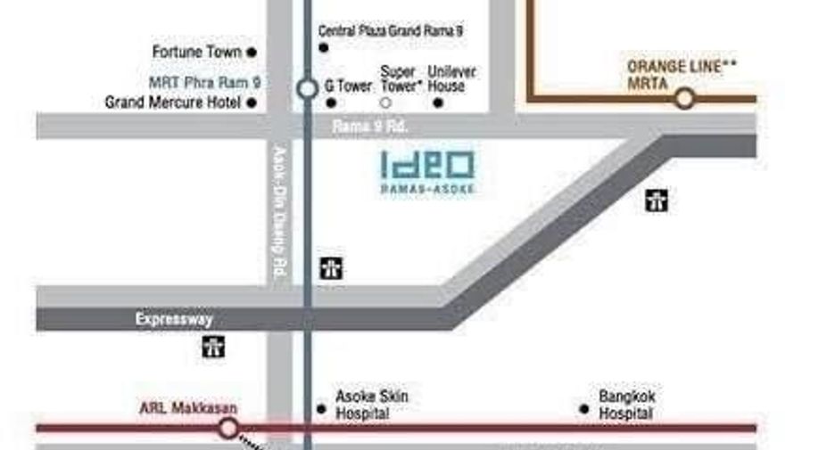 For rent 1 bed condo in Huai Khwang, Bangkok