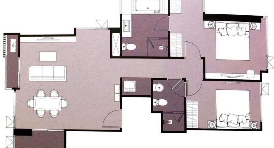 Wohnung zur Miete mit 2 Zimmer in Khlong Toei, Bangkok