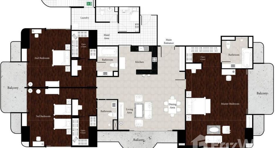 For rent 3 bedrooms apartment in Watthana, Bangkok
