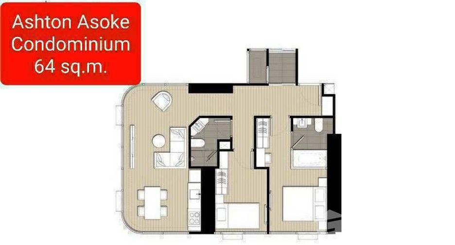 For rent 2 bedrooms condo in Khlong Toei, Bangkok