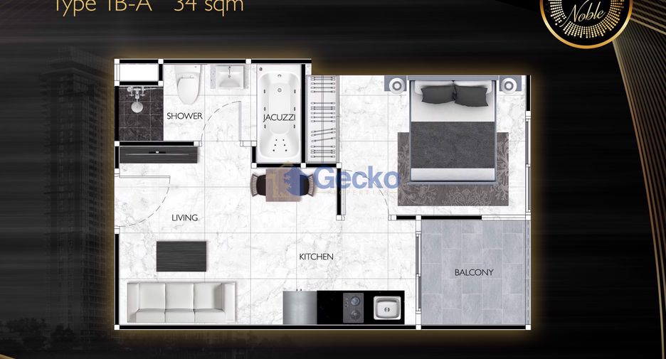 For sale 1 bed condo in Bang Lamung, Chonburi