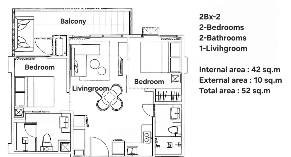 For sale 2 bedrooms condo in Thalang, Phuket
