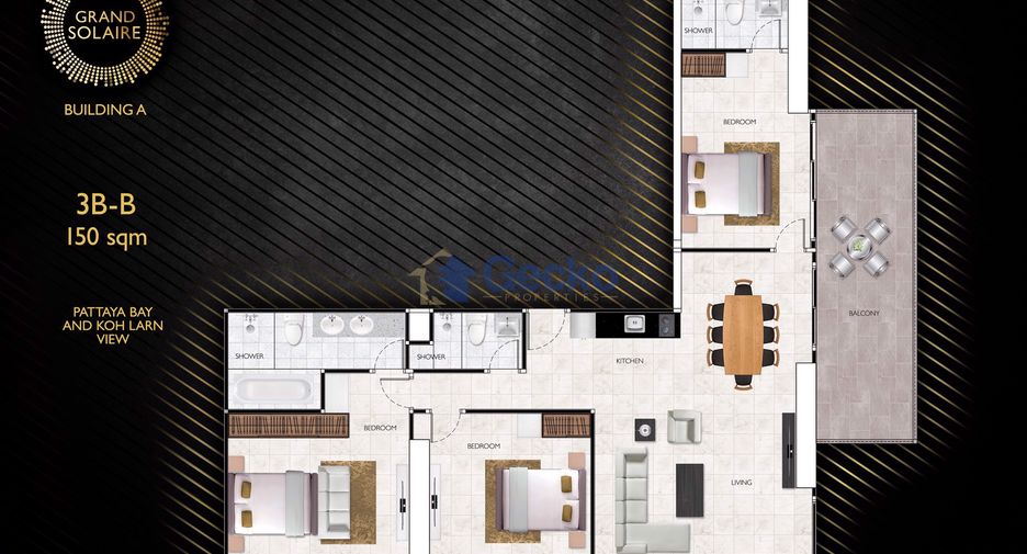 Wohnung zum Kauf mit 2 Zimmer in Bang Lamung, Chonburi
