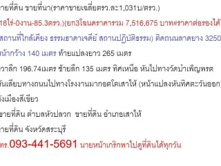 ขาย ที่ดิน ใน เสาไห้, สระบุรี