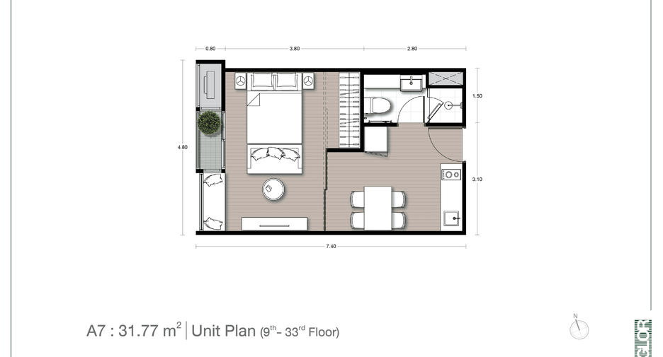 Wohnung zum Kauf mit 1 Zimmer in Watthana, Bangkok