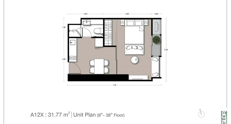 Wohnung zum Kauf mit 1 Zimmer in Watthana, Bangkok