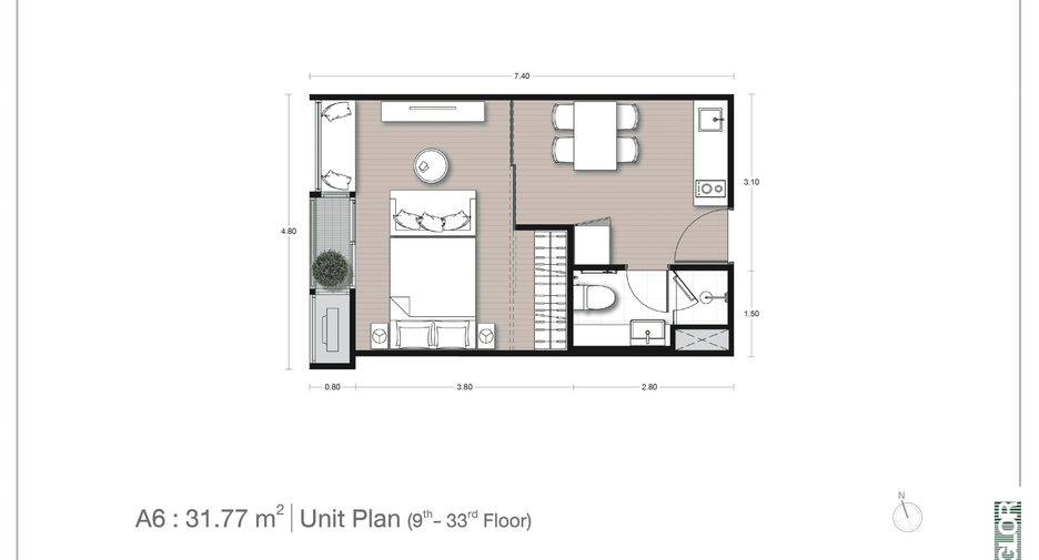 Wohnung zum Kauf mit 1 Zimmer in Watthana, Bangkok