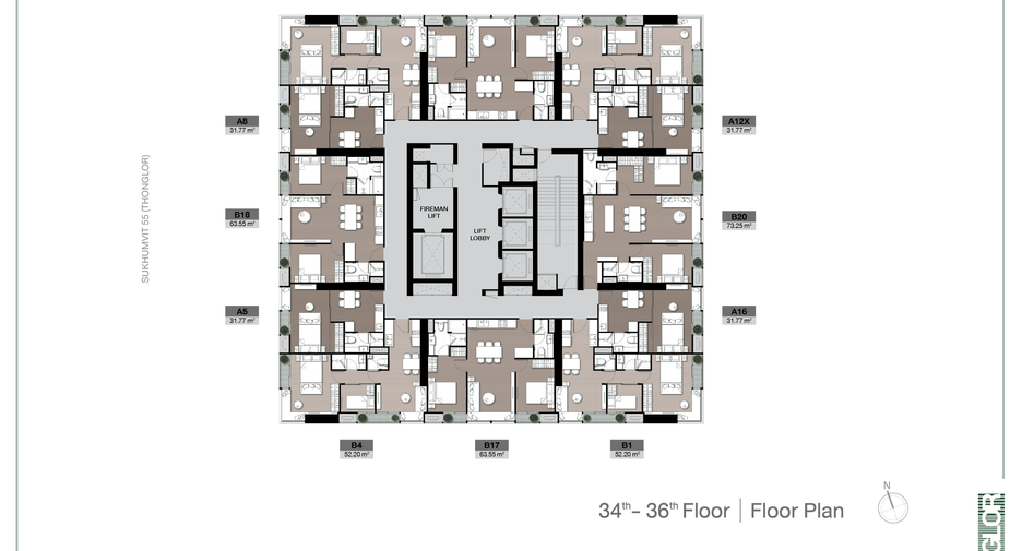 Condo en venta de 2 habitaciones en Watthana, Bangkok