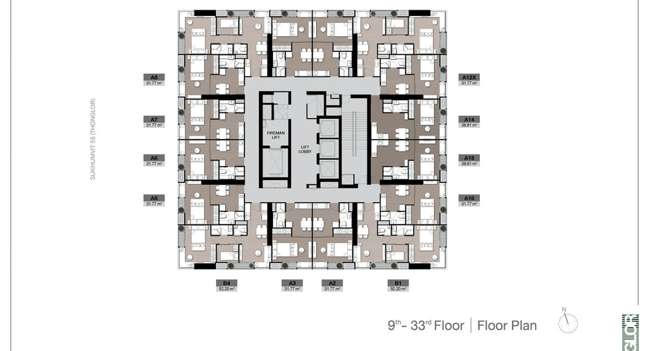 Condo en venta de 2 habitaciones en Watthana, Bangkok
