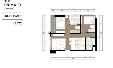 Condo en venta de 2 habitaciones en Chatuchak, Bangkok