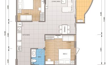 Condo en venta de 2 habitaciones en Sattahip, Chonburi