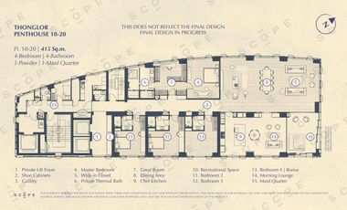 Condo en venta de 4 habitaciones en Khlong Toei, Bangkok