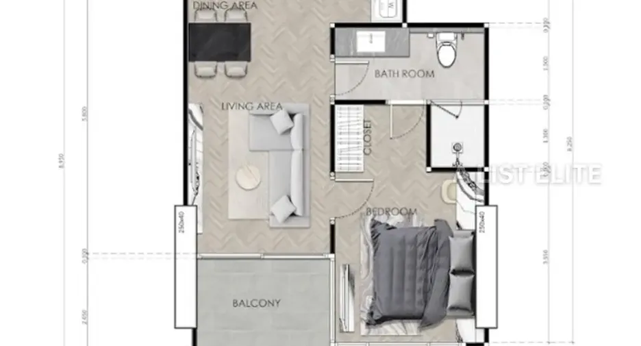 Wohnung zum Kauf mit 1 Zimmer in Sattahip, Chonburi