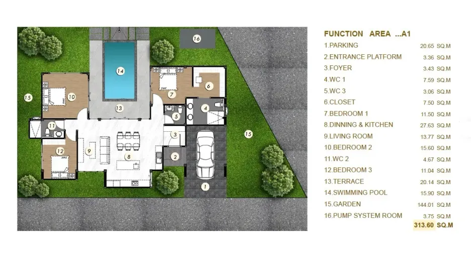 À vendre 3 chambres villa à Ko Lanta, Krabi