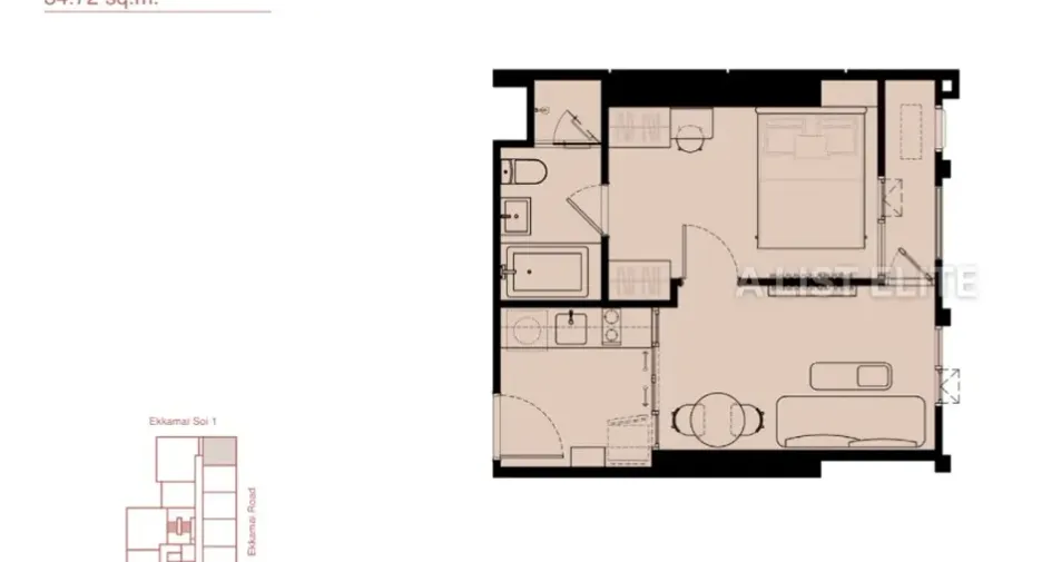 For sale 1 bed condo in Watthana, Bangkok