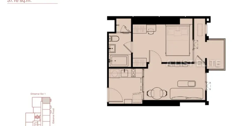For sale 1 bed condo in Watthana, Bangkok