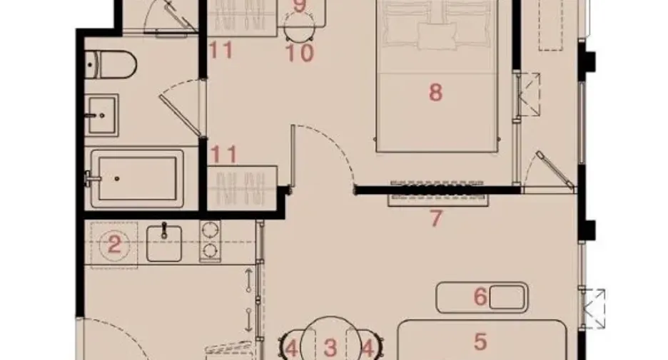 Wohnung zum Kauf mit 1 Zimmer in Watthana, Bangkok