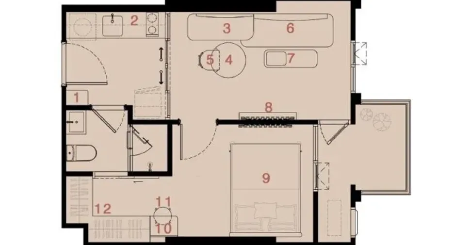 Wohnung zum Kauf mit 1 Zimmer in Watthana, Bangkok