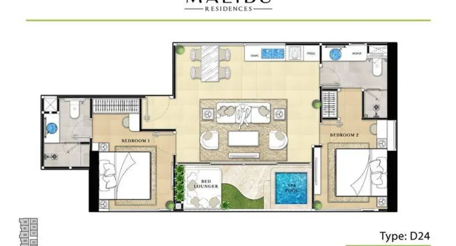 For sale 2 bedrooms condo in Bang Lamung, Chonburi